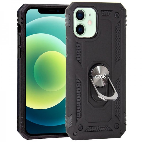 Carcaça COOL para iPhone 12 / 12 Pro anel rígido Preto D