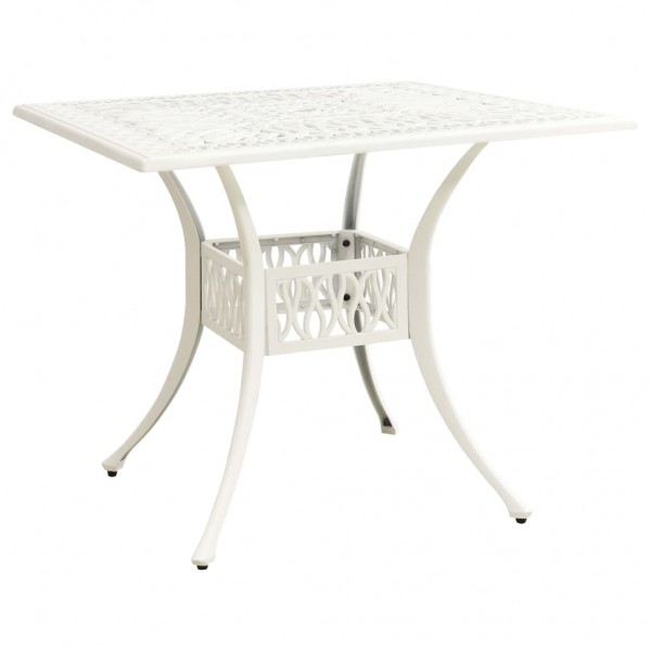 Mesa de jardín aluminio fundido blanco 90x90x73 cm D