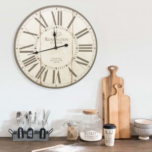 Reloj de pared vintage movimiento cuarzo metal 80 cm XXL