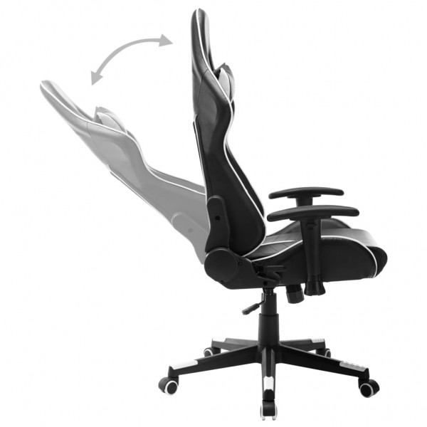 Silla de gaming de cuero sintético negro y blanco M 5