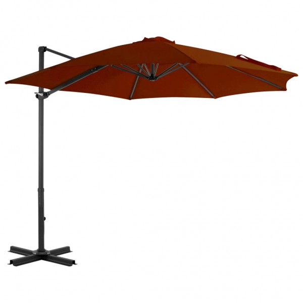 Um guarda-chuva volátil com pau de alumínio terracota 300 cm D