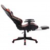 Silla de gaming con reposapiés cuero sintético negro y rojo 5