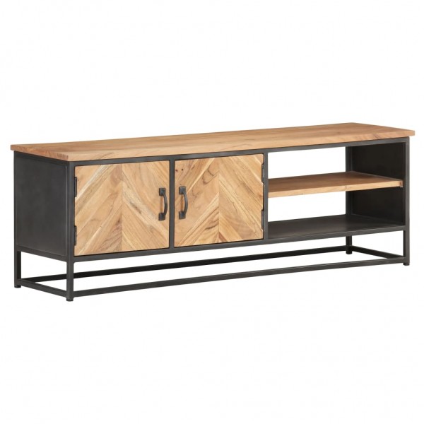 Mueble para TV de madera maciza de acacia 120x30x40 cm D