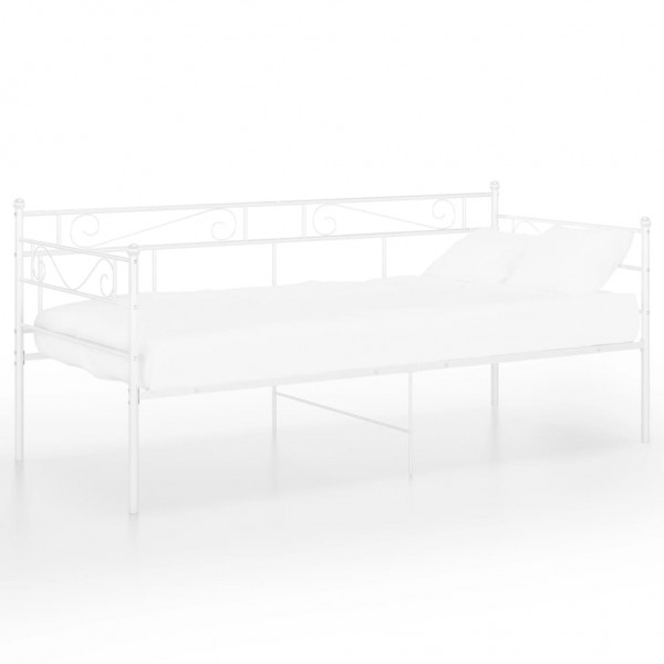 Estructura de sofá cama de metal blanco 90x200 cm D