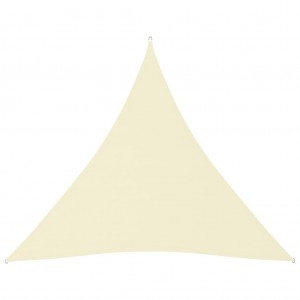 Telhado de vela triangular de tecido oxford creme 4x4x4 m D