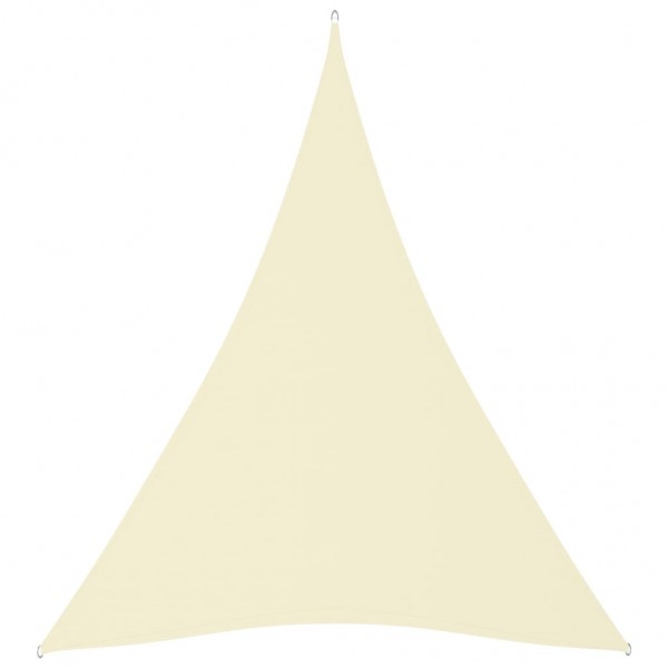 Toldo de vela triangular em tecido oxford creme 5x7x7 m D