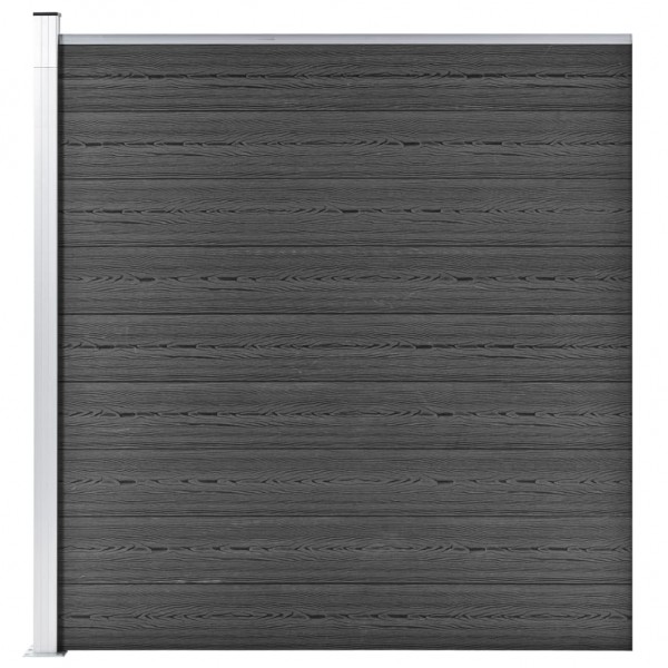 Panel de valla WPC negro 175x186 cm D