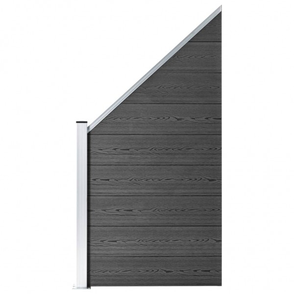 Panel de valla WPC negro 95x(105-180) cm D
