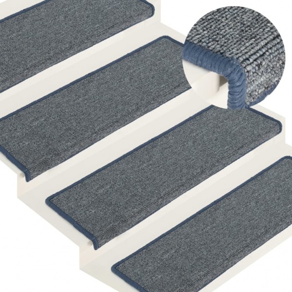 Alfombras de peldaños de escalera 15 uds morado y azul 65x25 cm Alfombras de peldaños de escalera 15 uds morado y azul 65x25 cm D