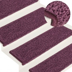 Alfombras de peldaños de escalera 15uds morado oscuro 65x21x4cm D