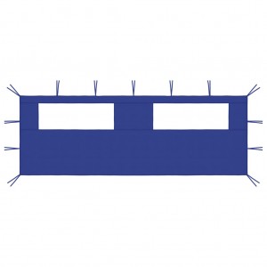 Pared lateral de cenador con ventanas azul 6x2 m D
