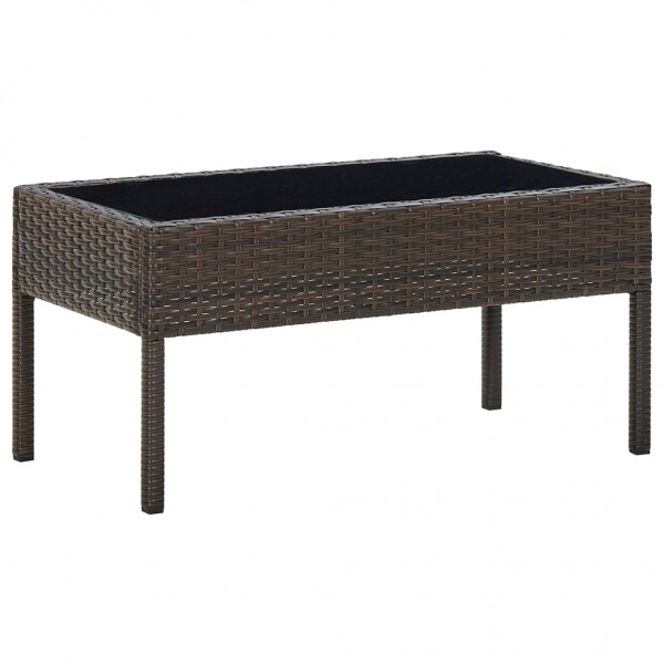 Mesa de jardim ratan sintético marrom 75x40x37 cm D