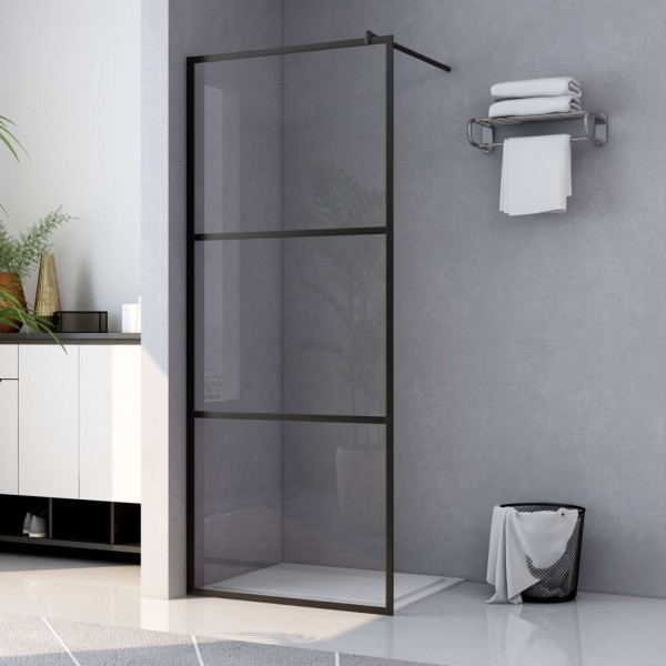 Mampara ducha accesible vidrio ESG transparente negro 115x195cm D