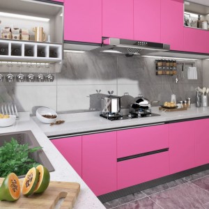Láminas autoadhesivas muebles PVC rosa brillante 500x90 cm D