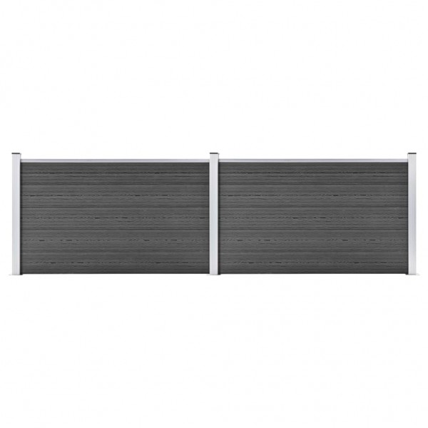 Set de paneles de valla WPC negro 353x105 cm D