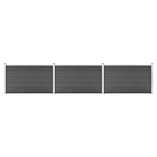 Set de paneles de valla WPC negro 526x105 cm D