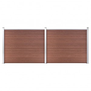 Conjunto de painel de vedação WPC marrom 353x146 cm D