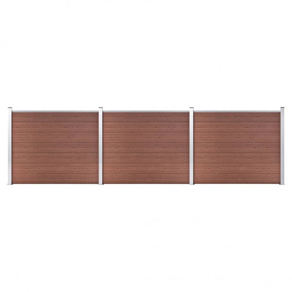 Set de panel de valla WPC marrón 526x146 cm D