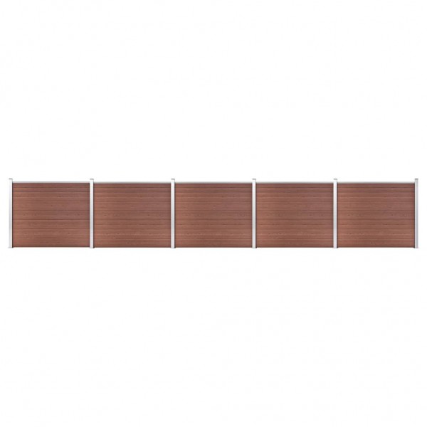 Set de panel de valla WPC marrón 872x146 cm D