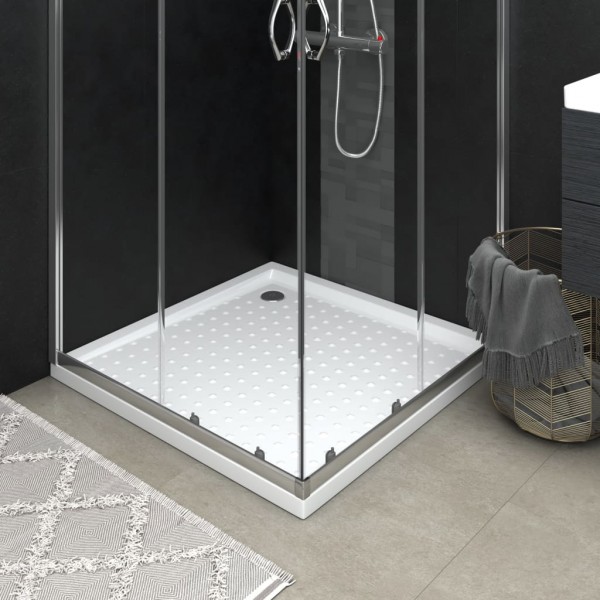 Plato de ducha con puntos ABS blanco 90x90x4 cm D