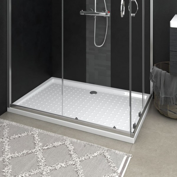 Plato de ducha con puntos ABS blanco 80x120x4 cm D