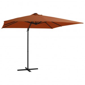 Guarda-chuva com luzes LED terracota 250x250 cm D