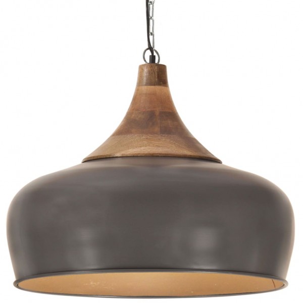 Lámpara colgante industrial hierro gris y madera 45 cm E27 Lámpara colgante industrial hierro gris y madera 45 cm E27 D