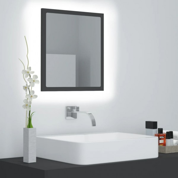 Espejo de baño acrílico gris brillo 40x8.5x37 cm D