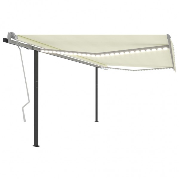 Toldo automático com LED e sensor de vento creme 4.5x3 m D