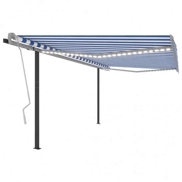 Toldo manual retrátil com LED azul e branco 4x3,5 m D