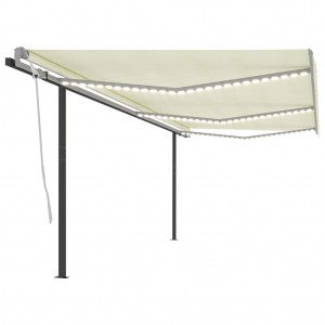 Toldo automático LED sensor de viento crema 6x3.5 m D