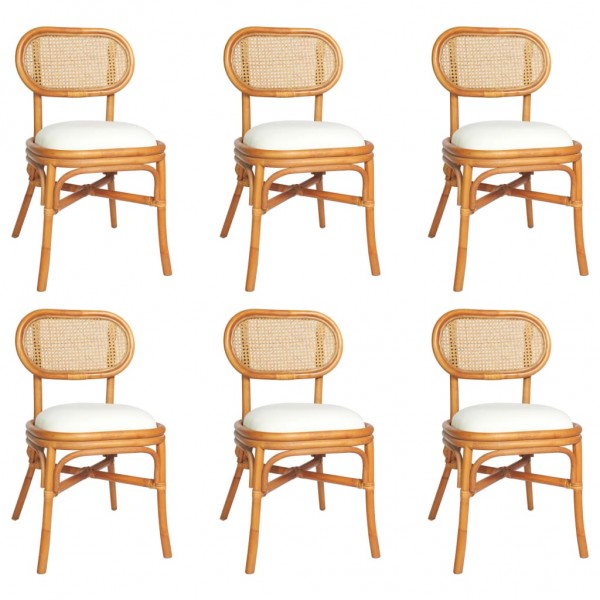 Cadeiras de jantar 6 unidades de linho castanho claro D