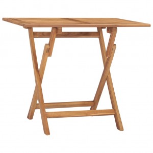 Mesa de comedor plegable para jardín madera de teca 90x60x75 cm D