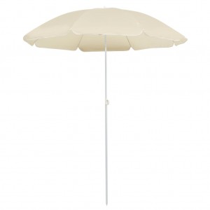 Guarda-chuva de jardim com pau de aço de cor de areia 180 cm D