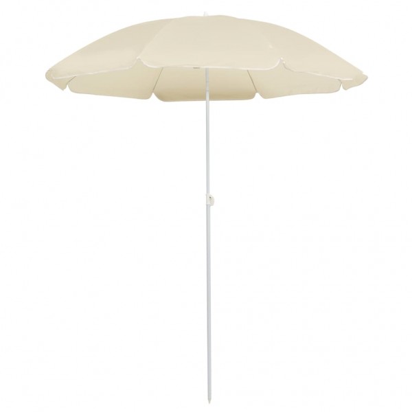 Guarda-chuva de jardim com pau de aço de cor de areia 180 cm D