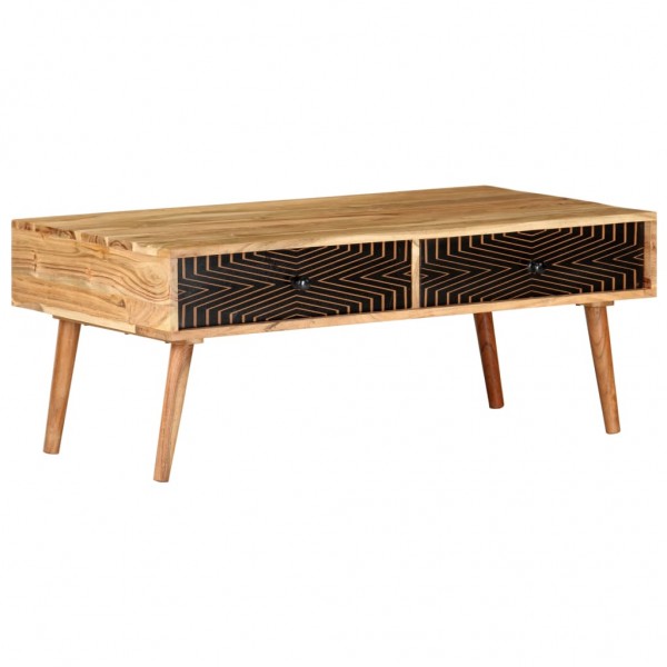 Mesa de centro madera maciza de acacia 100x50x39 cm D