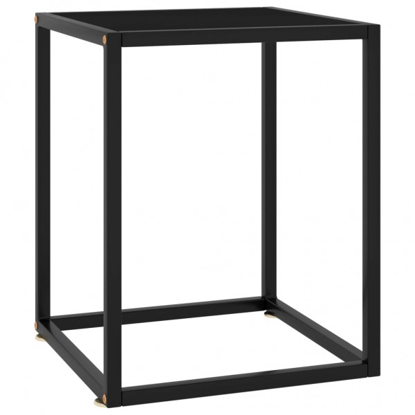 Mesa de centro negra con vidrio negro 40x40x50 cm D
