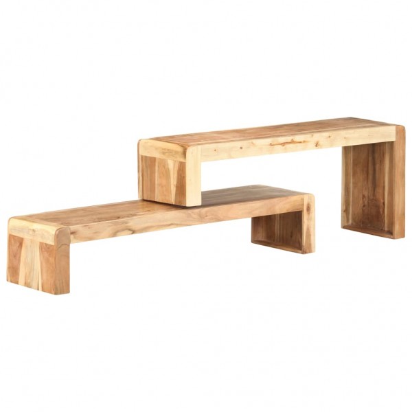 Mueble de TV de 2 piezas de madera maciza de acacia D