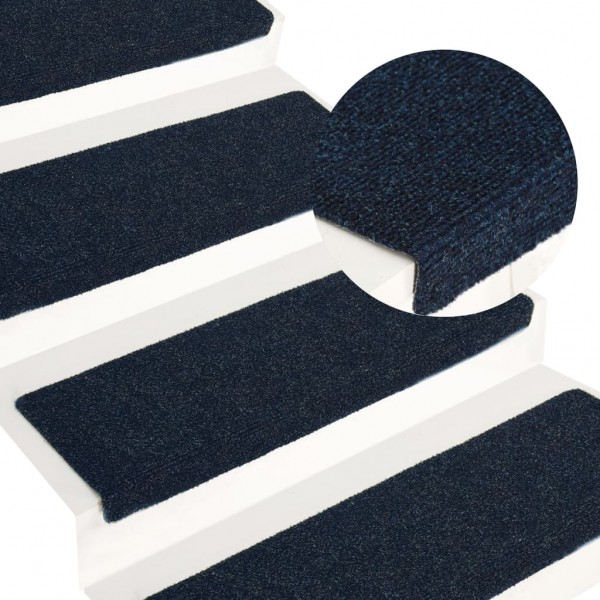 Almofada de escada 15 cm de tecido azul pontilhado 65x21x4 cm D