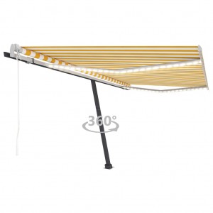 Toldo automático LED sensor de viento amarillo blanco 400x300cm D