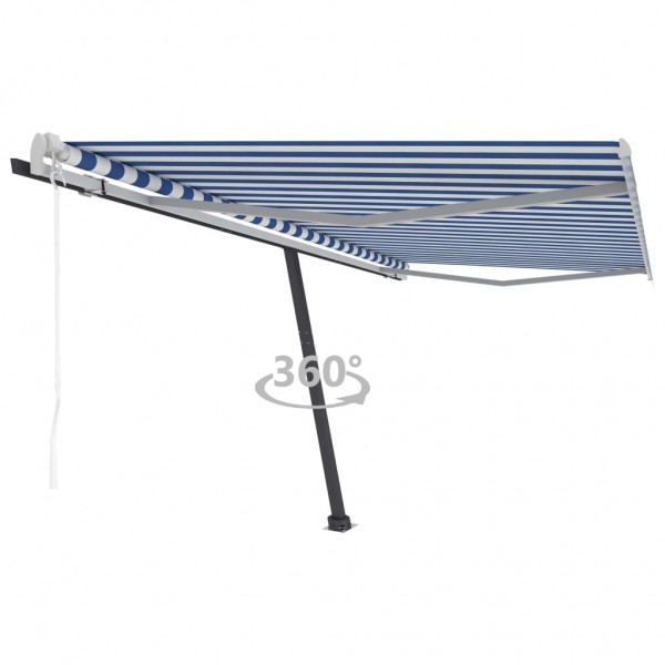 Toldo automático azul e branco 450x300 cm D