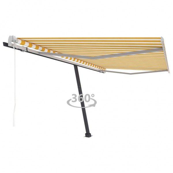 Toldo automático amarelo e branco 450x300 cm D