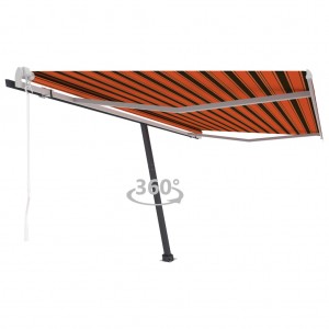 Toldo de pie automático naranja y marrón 450x300 cm D