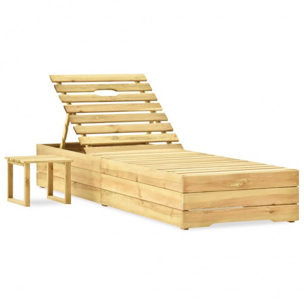 Cama com mesa de madeira de pinho verde impregnada D