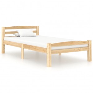 Estructura de cama de madera maciza de pino 100x200 cm D