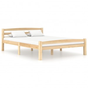 Estructura de cama de madera de pino maciza 140x200 cm D