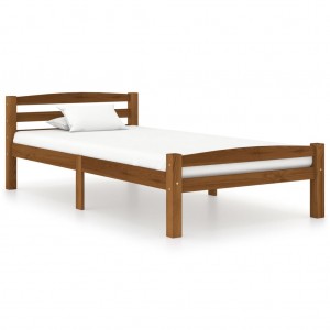 Estructura de cama madera maciza pino marrón miel 90x200 cm D