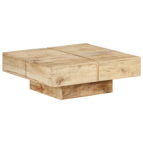 Mesa de centro de madera maciza de mango 80x80x28 cm D