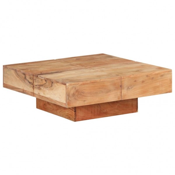 Mesa de centro de madera maciza de acacia 80x80x28 cm D