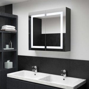 Mueble de baño con espejo LED 80x12.2x68 cm D